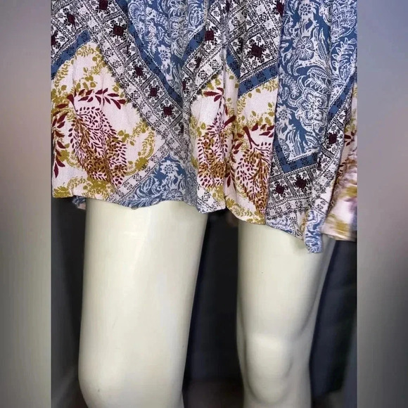 Free People Portobello Road Boho Cold Shoulder Tunic Mini Dress Womens s - Picture 10 of 16